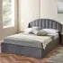 Single Velvet Winged Headboard Ottoman Storage Bed with Mattress - Grey