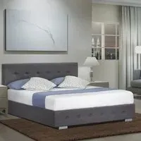 Small Double Ottoman Storage Bed - Grey, Linen