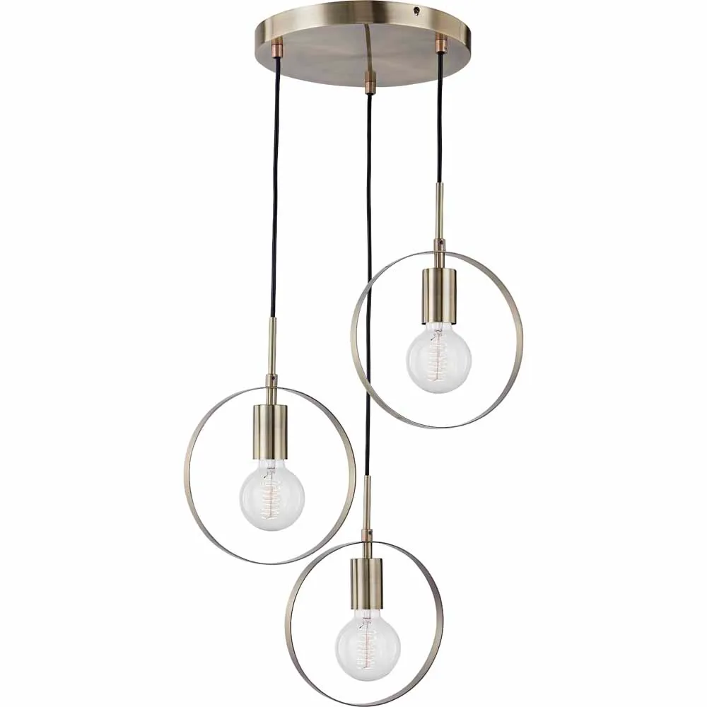 Hailey 3-Light Cluster Pendant Light - Clear, Gold