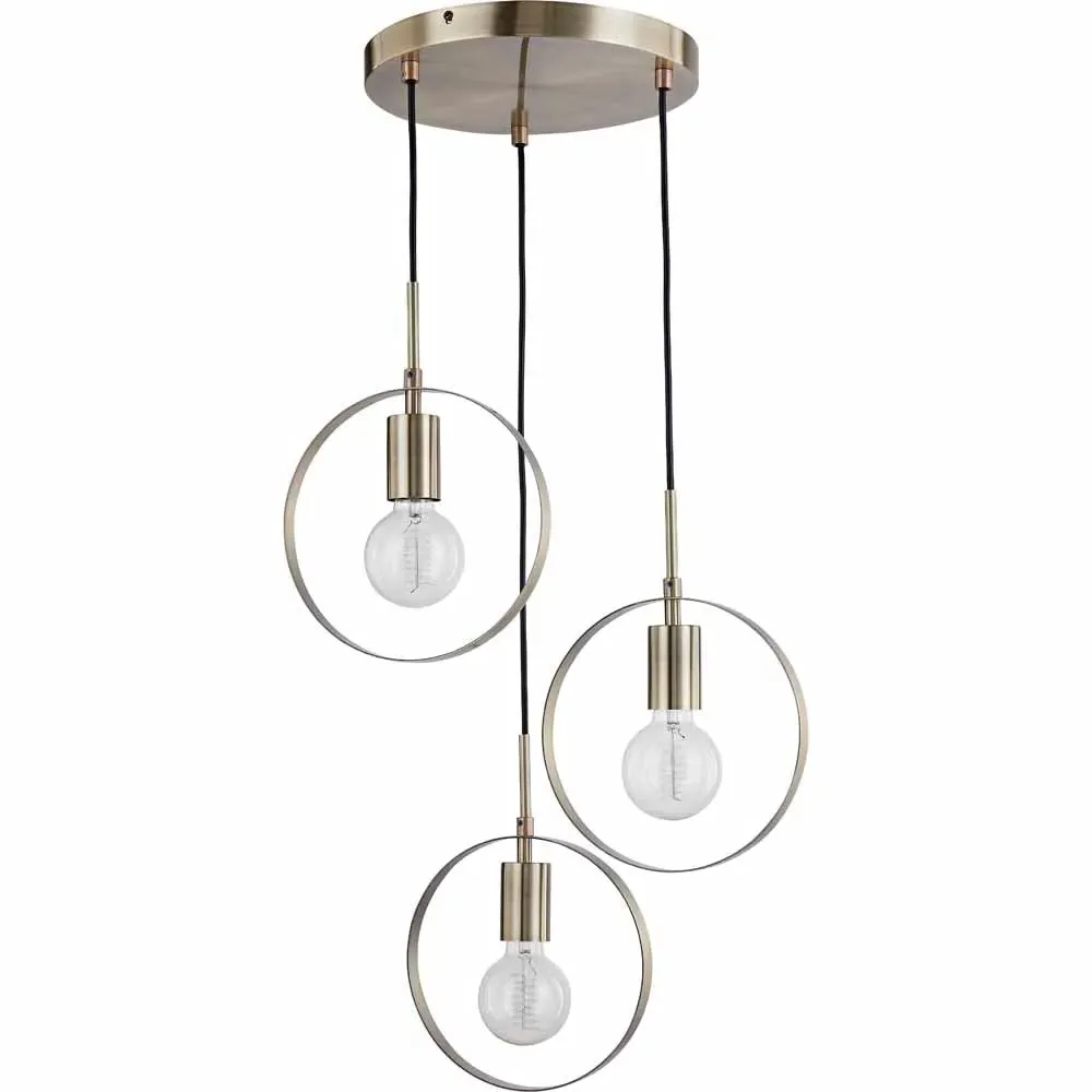 Hailey 3-Light Cluster Pendant Light - Clear, Gold image