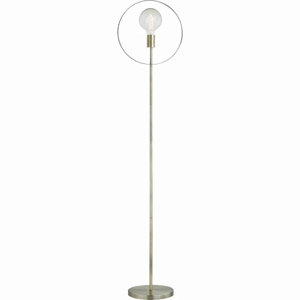 Hailey Floor Lamp - Clear, Brushed Gold