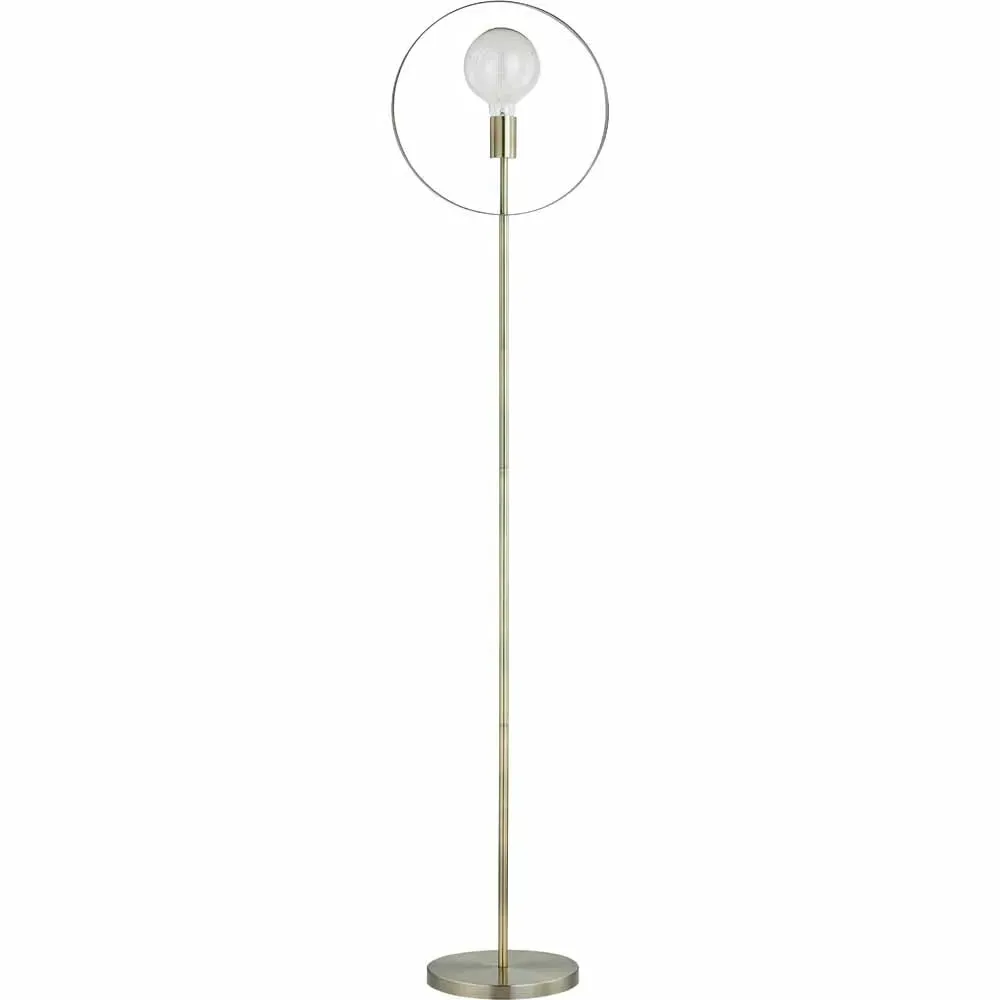 Hailey Floor Lamp - Clear, Brushed Gold