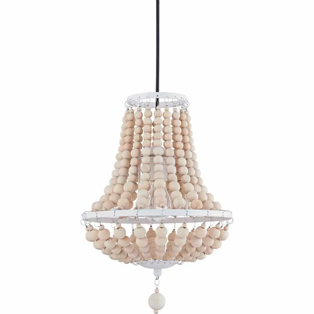 Lacy Beaded Ceiling Light - Cream