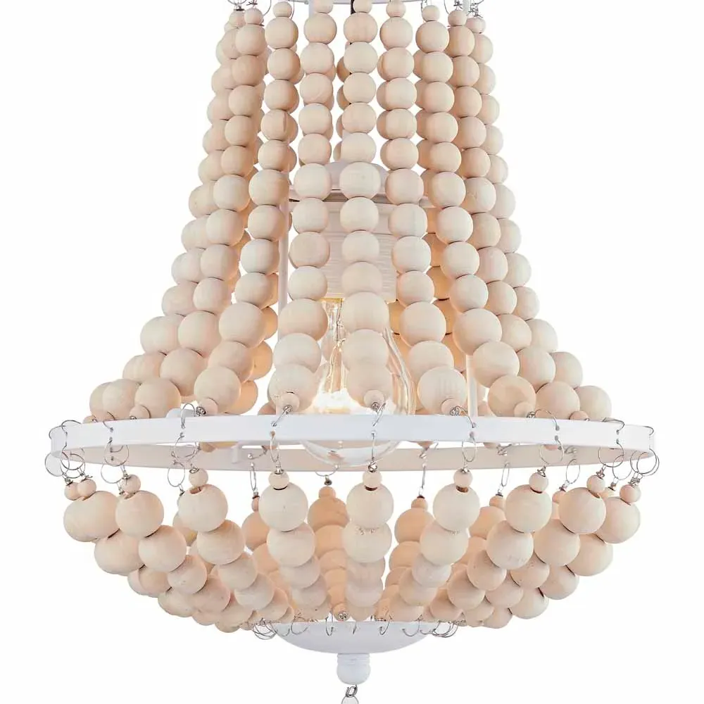 Lacy Beaded Ceiling Light - Cream