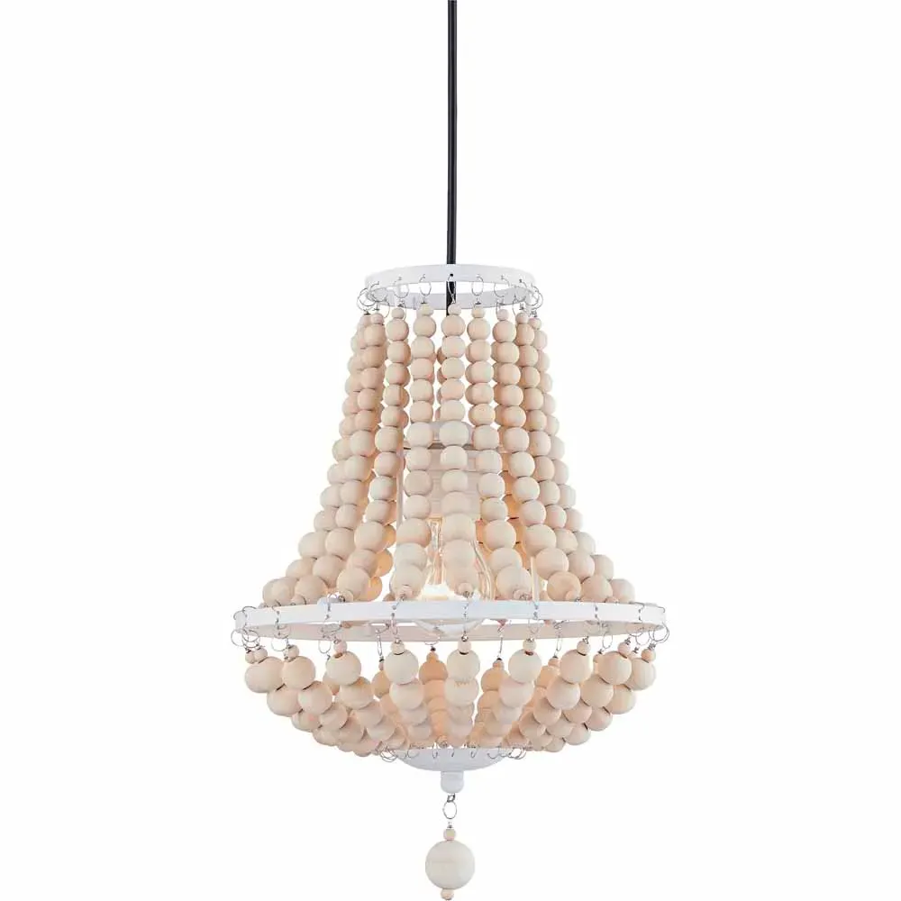 Lacy Beaded Ceiling Light - Cream image