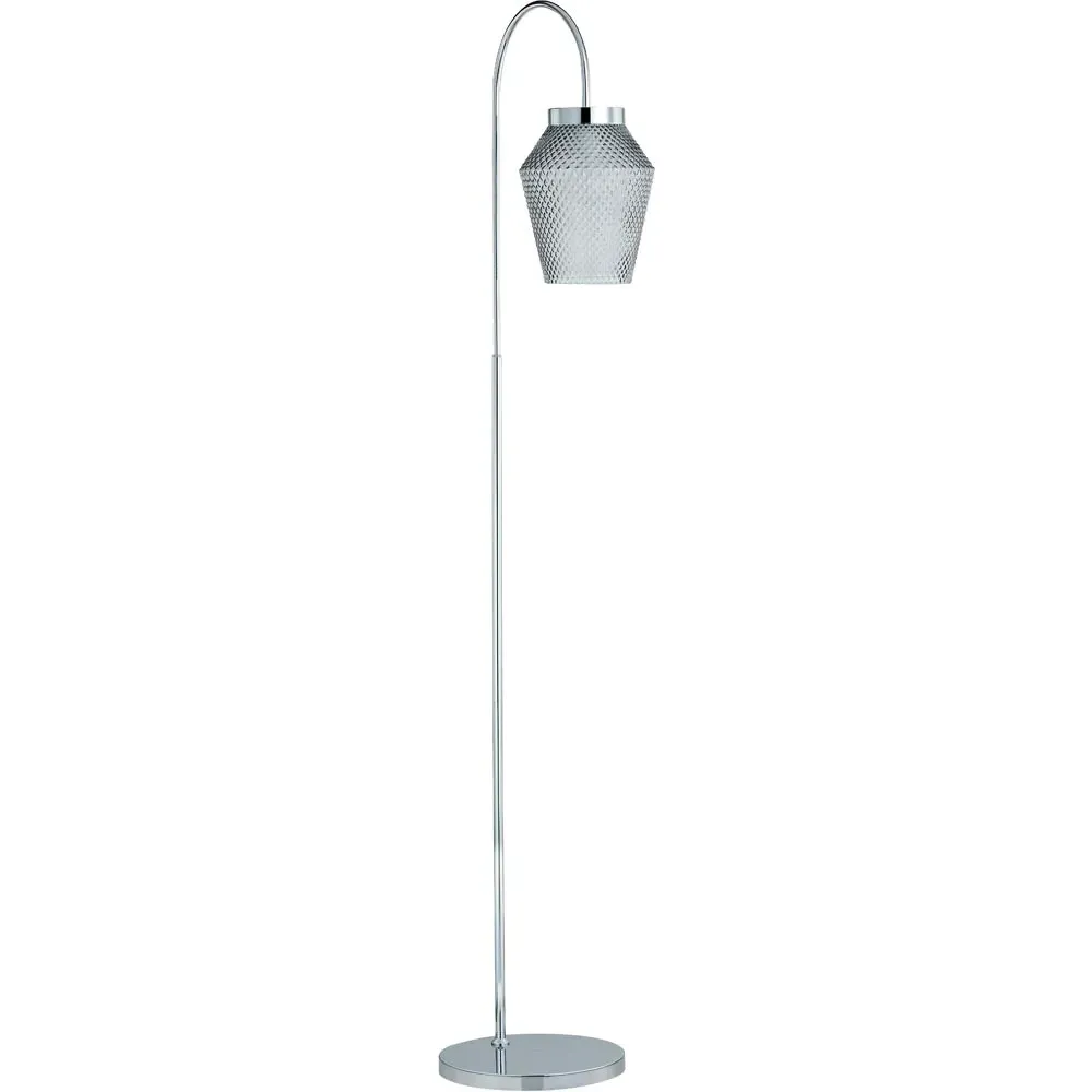 Laura Floor Lamp - Grey, Chrome