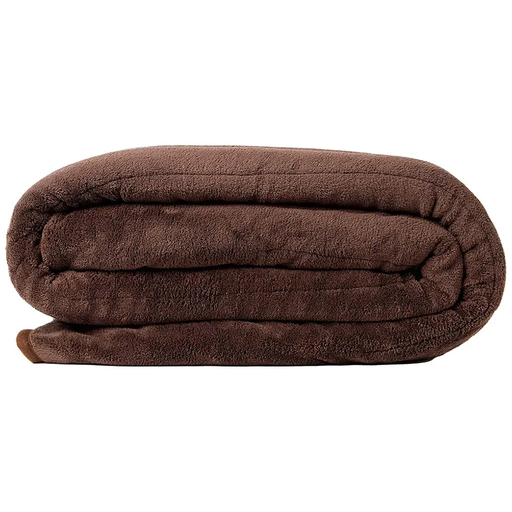 Reversible Electric Throw with Timer - Brown, Fleece