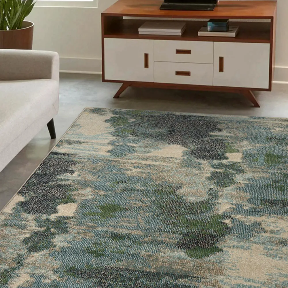 Abstract Rug - Green, Polypropylene
