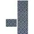 Aztec Mat and Runner Set with Non-Slip Backing - Blue