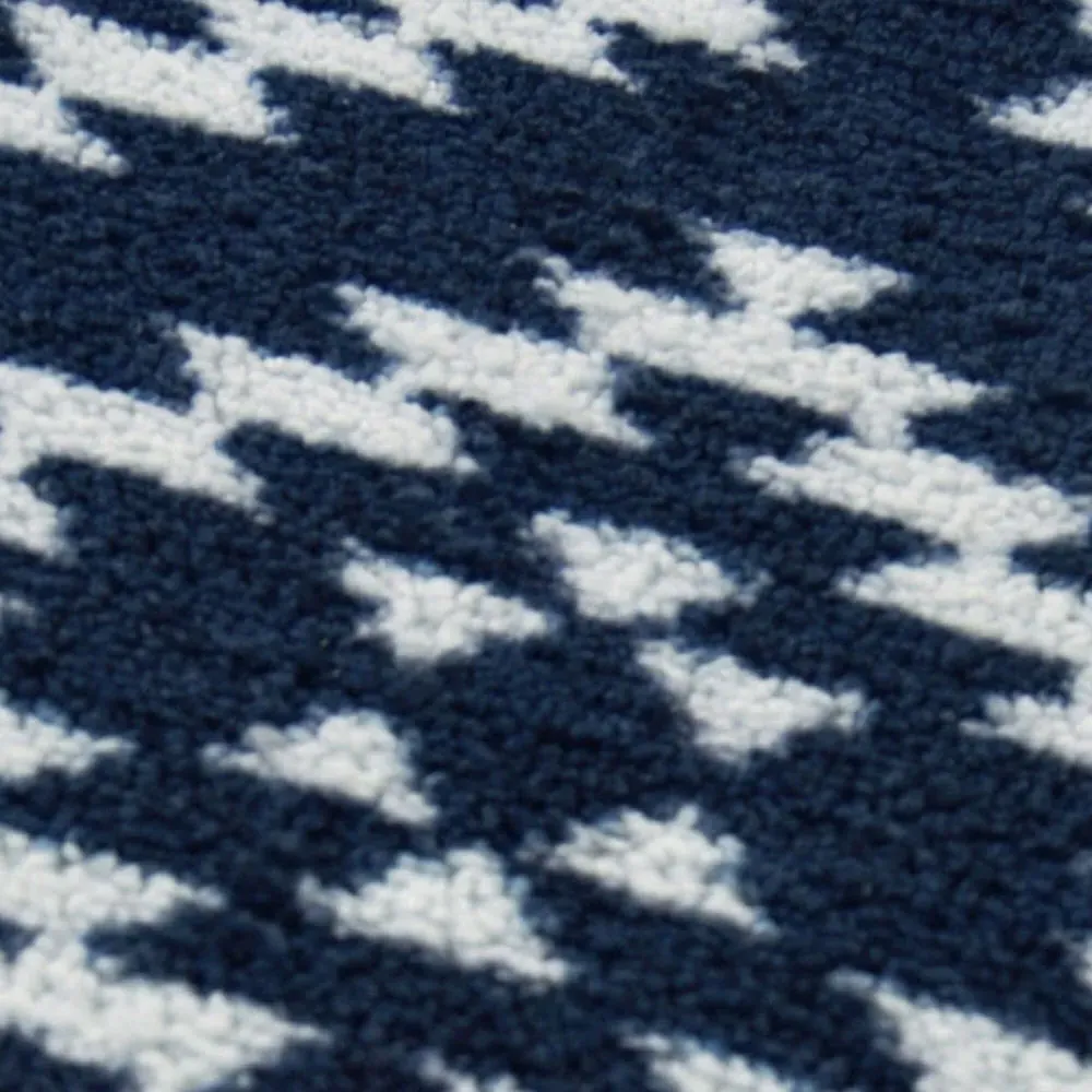 Aztec Mat and Runner Set with Non-Slip Backing - Blue