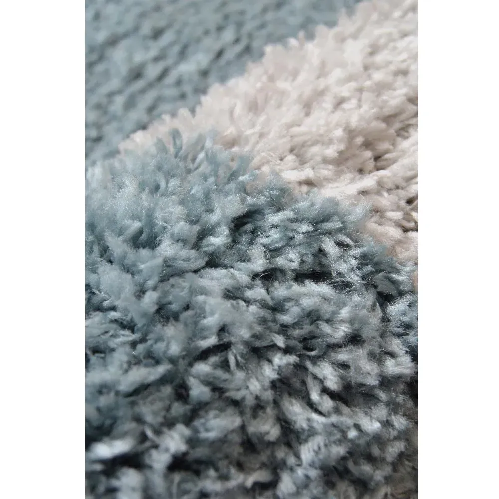 Blocks Snug Shaggy Rug - Blue, Polyester