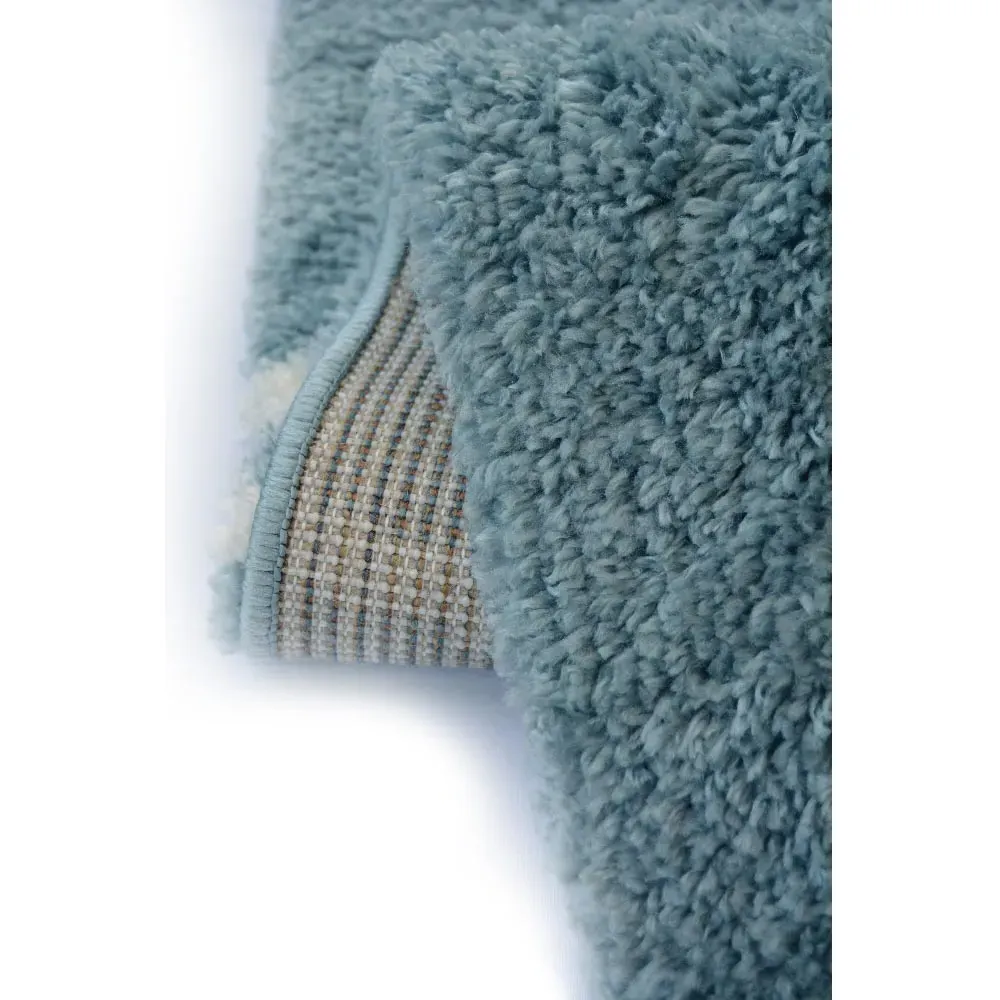 Blue and Ivory Bubbles Snug Shaggy Rug - Multi, Polyester