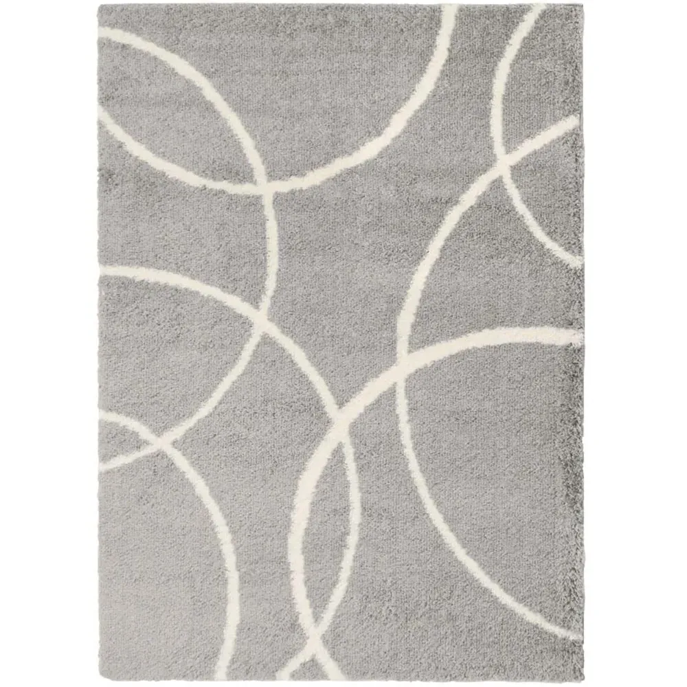 Bubbles Snug Shaggy Rug - Grey, Polyester image