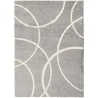 Bubbles Snug Shaggy Rug - Grey, Polyester