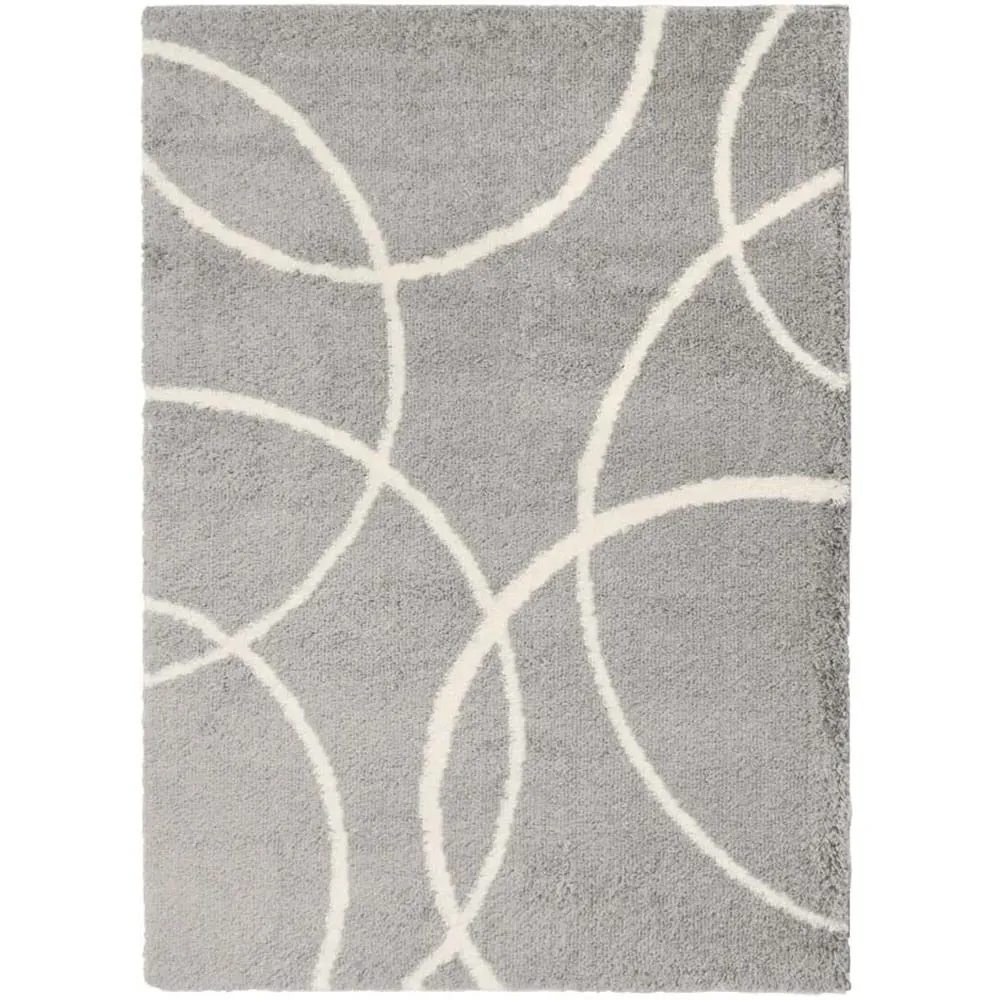 Bubbles Snug Shaggy Rug - Grey, Polyester