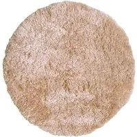 Champ Round Washable Shag Rug 100cm - Gold, Polyester