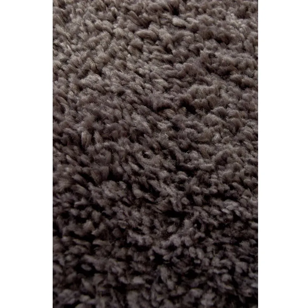 Charcoal Snug Plain Shaggy Rug - Grey, Polyester