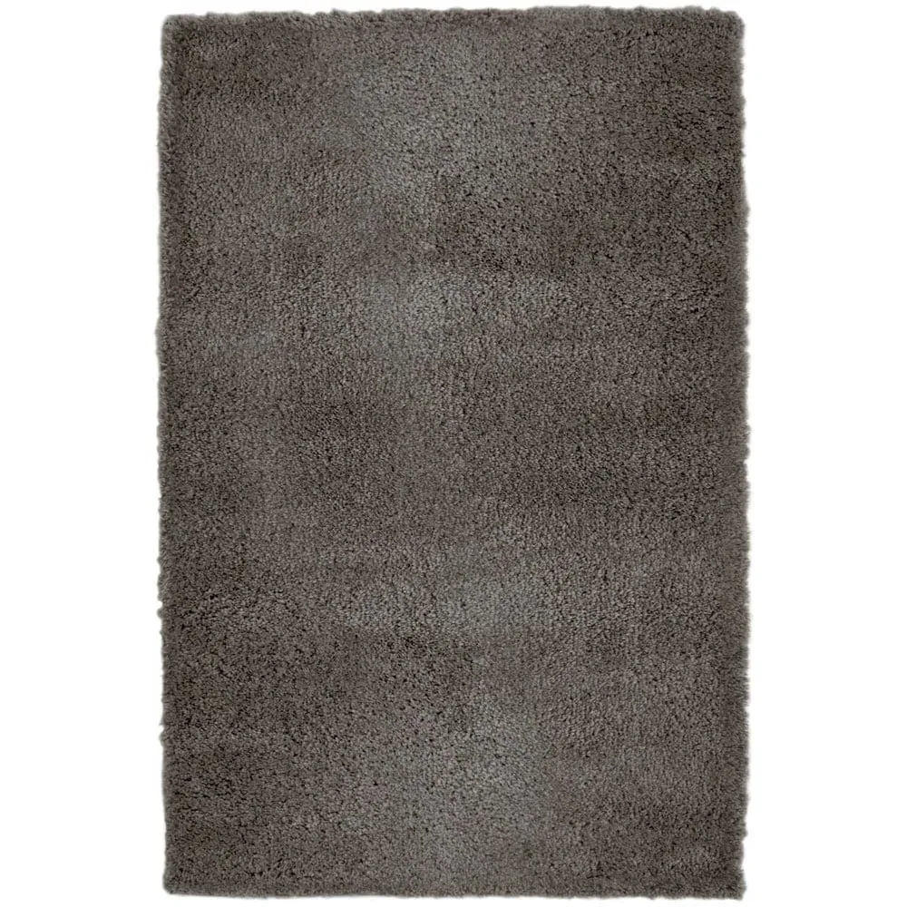 Charcoal Snug Plain Shaggy Rug - Grey, Polyester