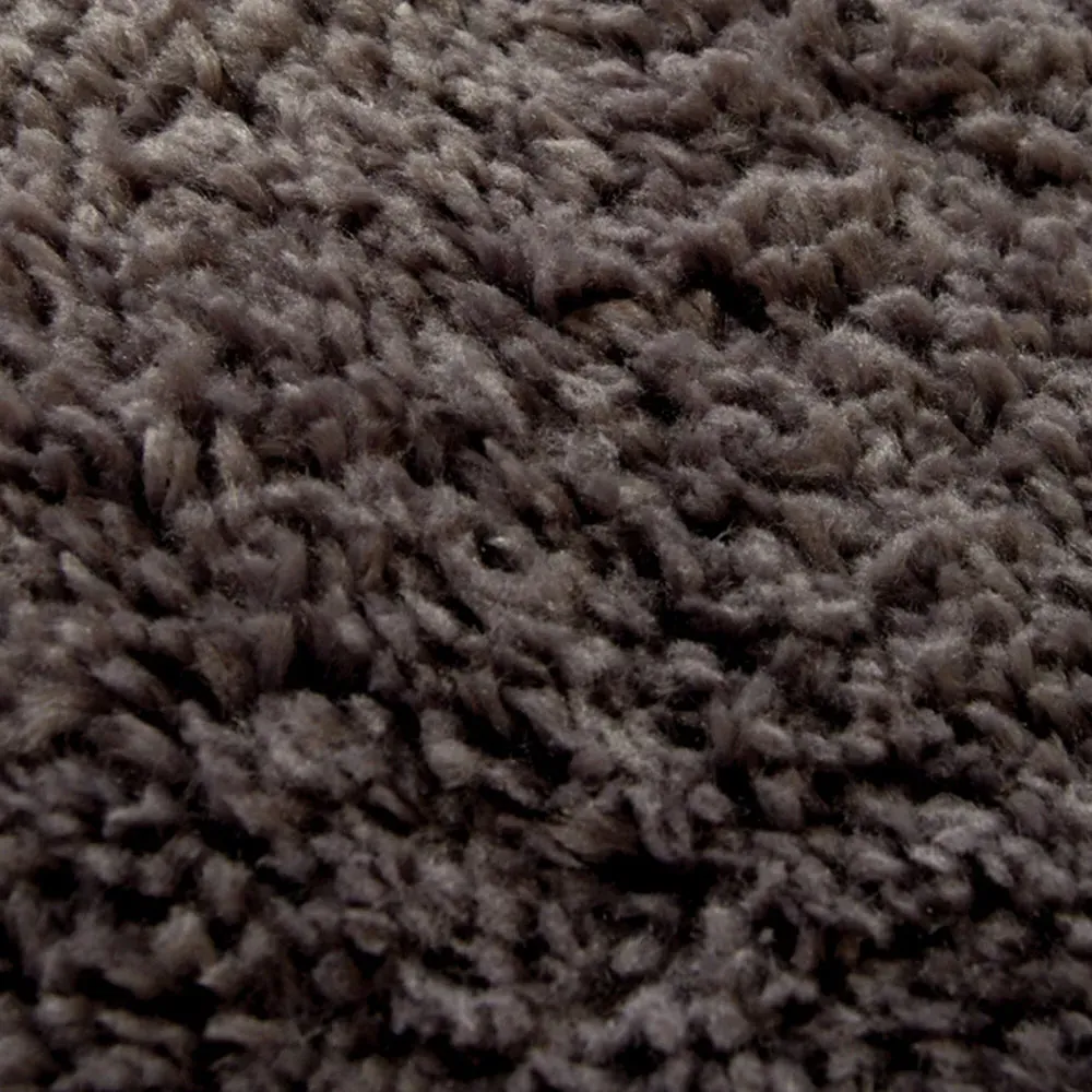 Charcoal Snug Plain Shaggy Rug - Grey, Polyester