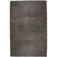 Charcoal Snug Plain Shaggy Rug - Grey, Polyester