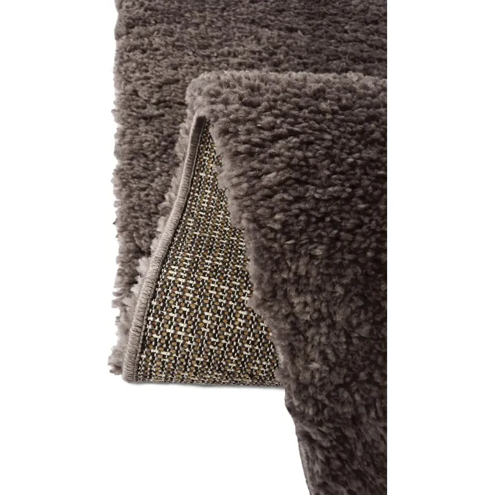 Charcoal Snug Plain Shaggy Rug - Grey, Polyester