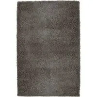 Charcoal Snug Plain Shaggy Rug - Grey, Polyester