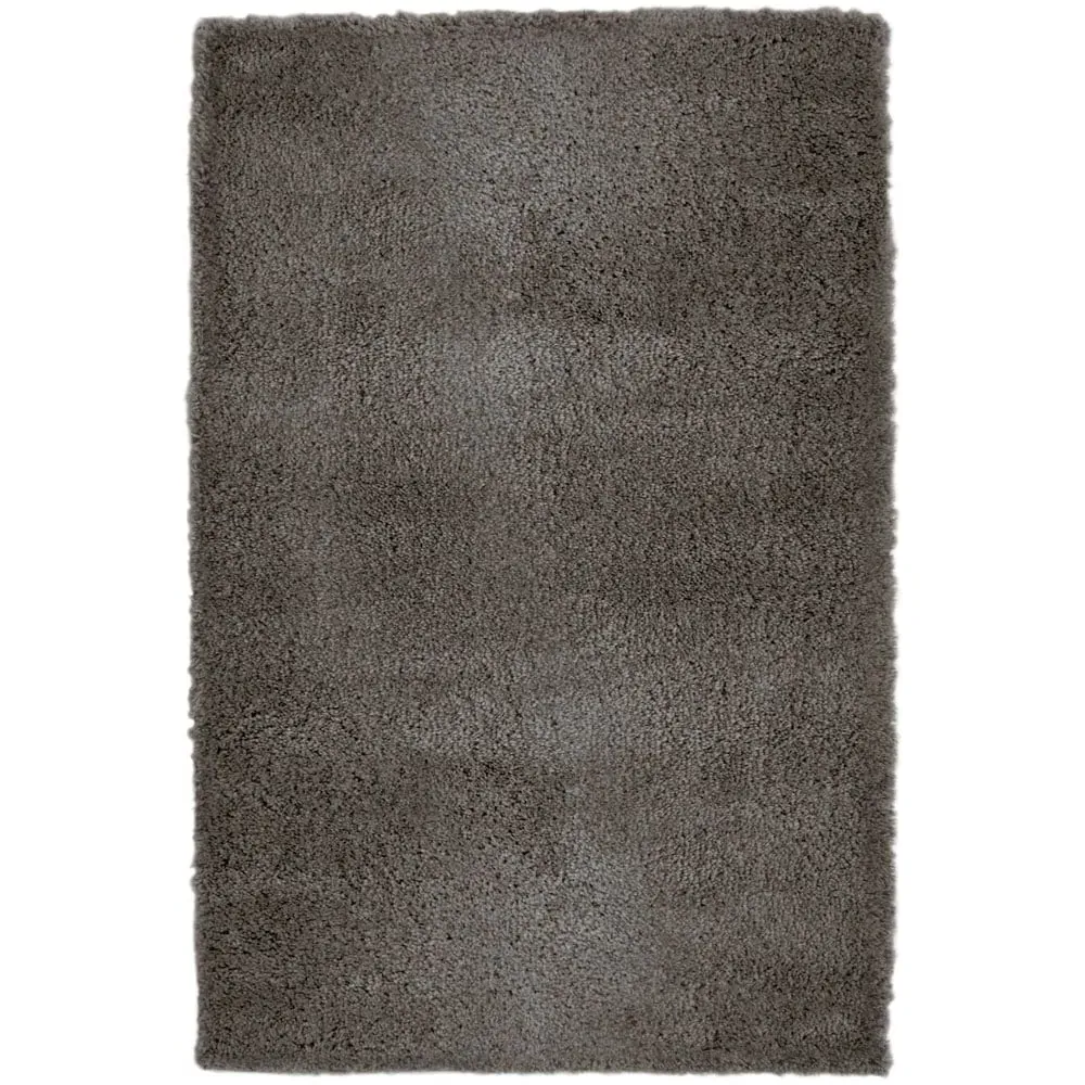 Charcoal Snug Plain Shaggy Rug - Grey, Polyester