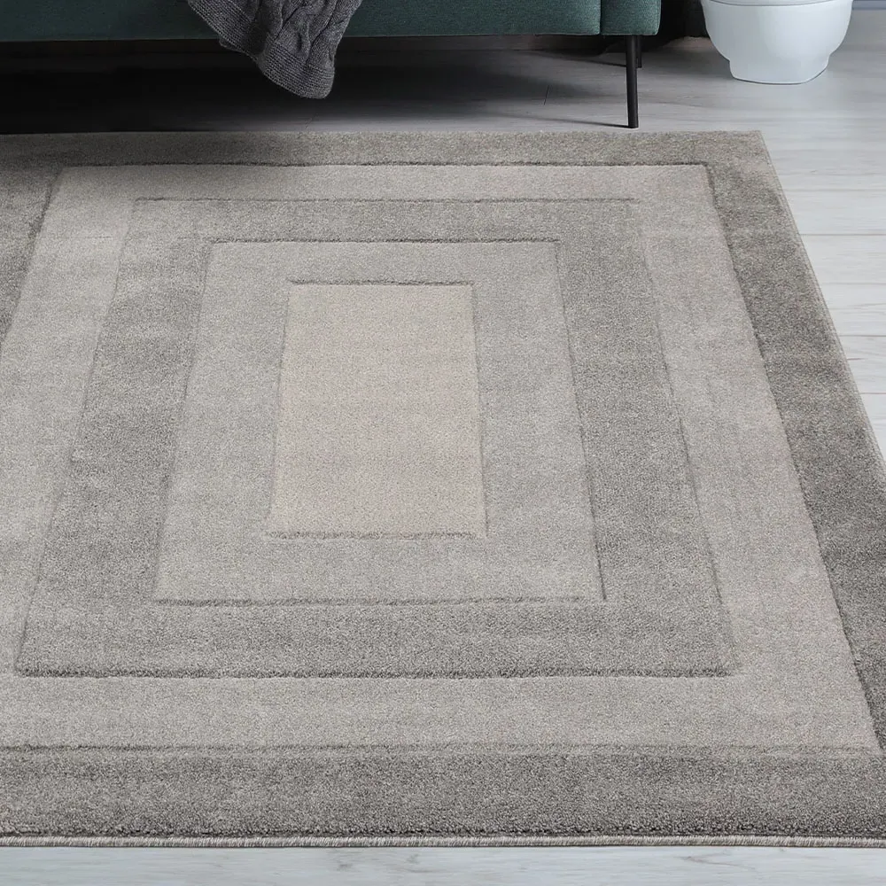 Daytona Border Rug - Grey, Polypropylene