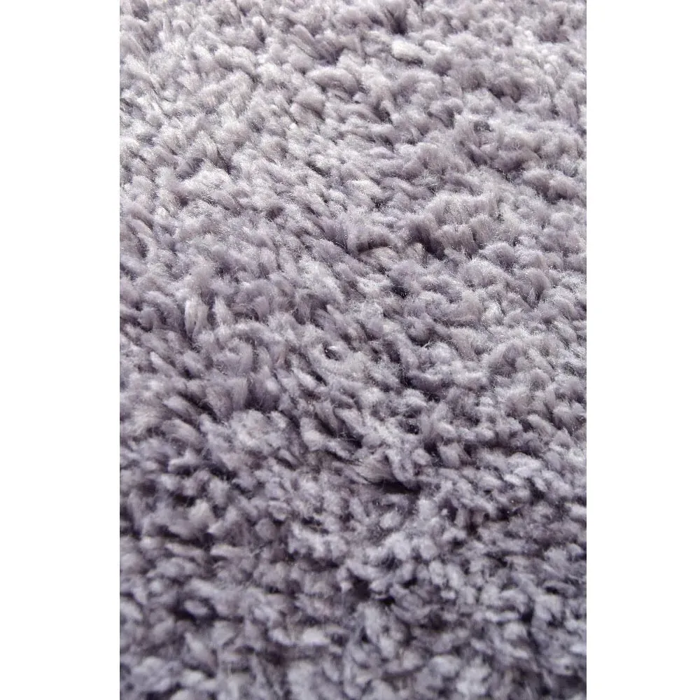 Lilac Snug Round Shaggy Rug - Purple, Polyester