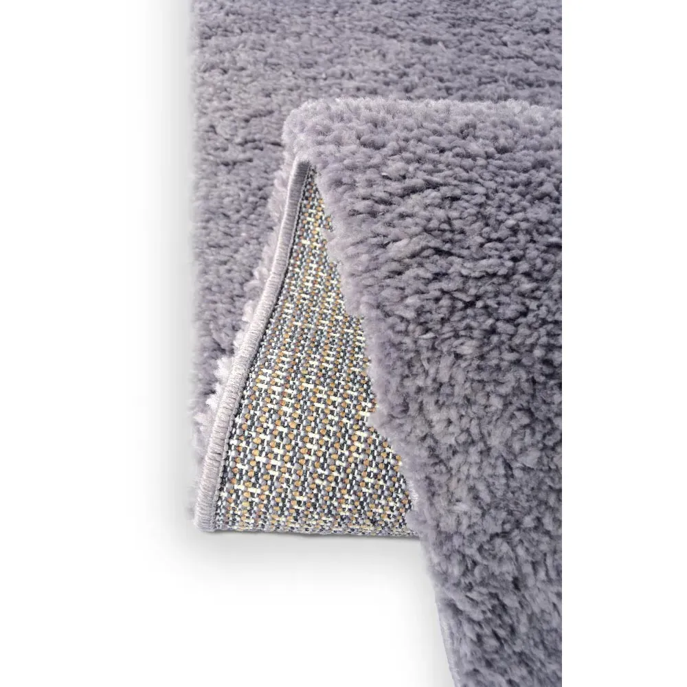 Lilac Snug Round Shaggy Rug - Purple, Polyester