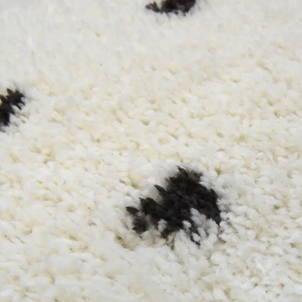 Monochrome Snug Spotty Shaggy Rug - Polyester