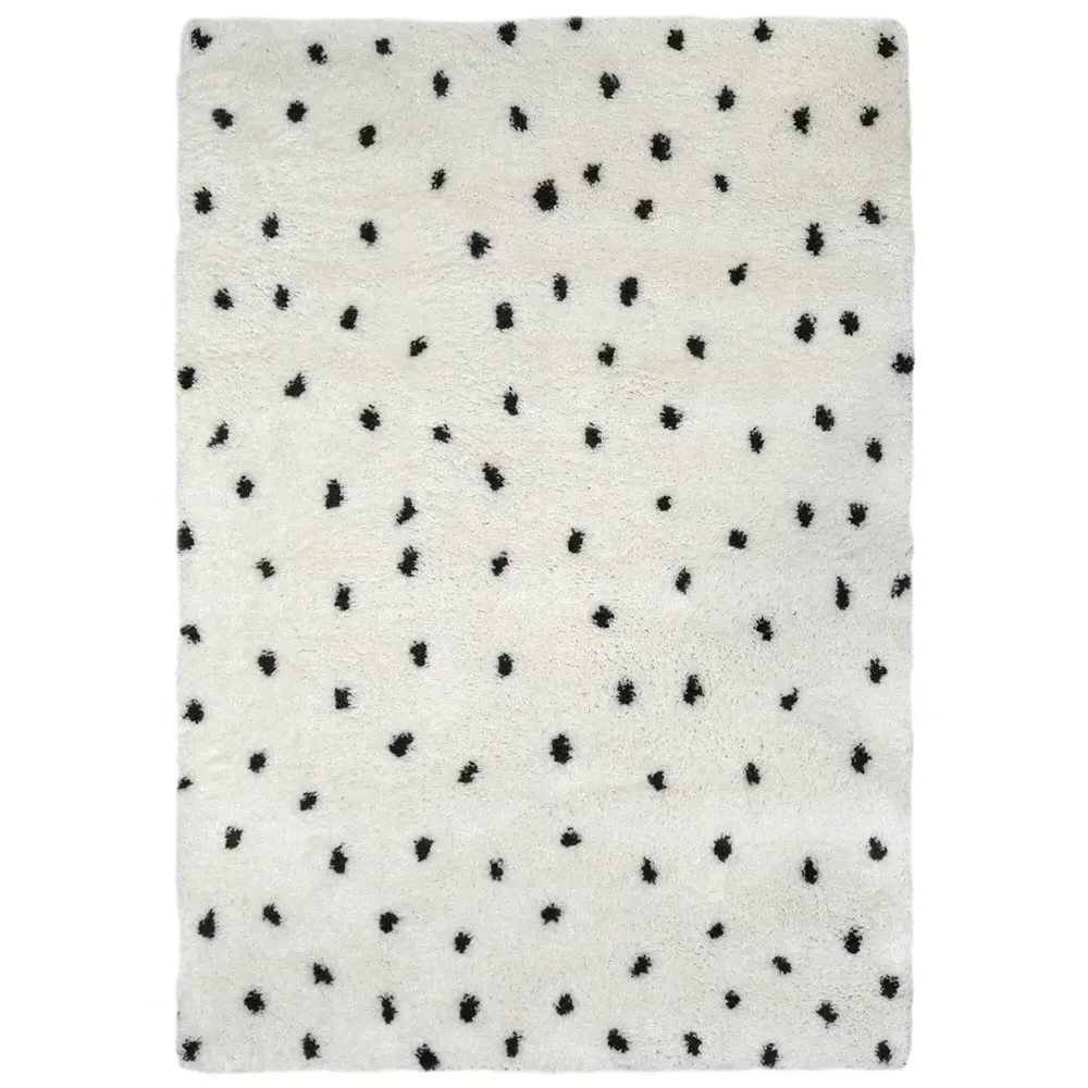 Monochrome Snug Spotty Shaggy Rug - Polyester image