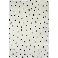 Monochrome Snug Spotty Shaggy Rug - White, Polyester