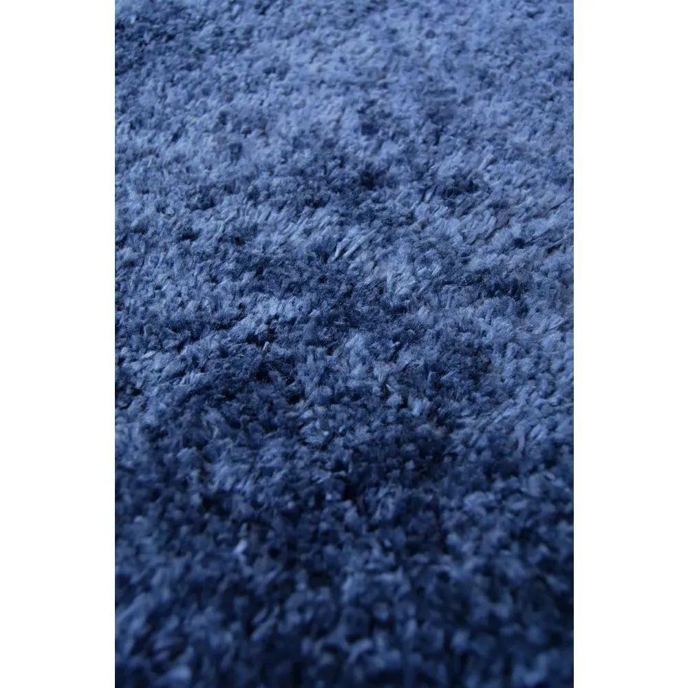 Navy Shaggy Rug - Blue, Polyester