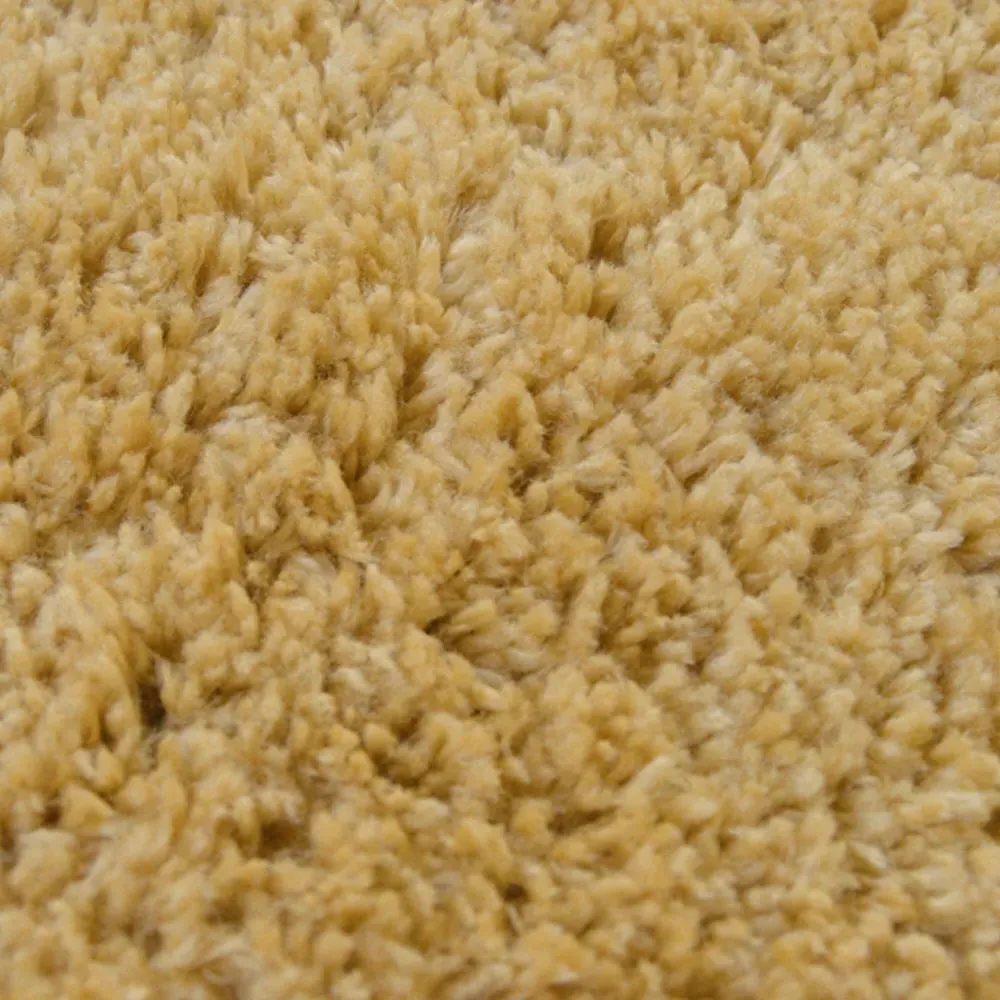 Ochre Snug Plain Shaggy Rug - Yellow, Polyester