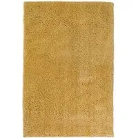 Ochre Snug Plain Shaggy Rug - Yellow, Polyester