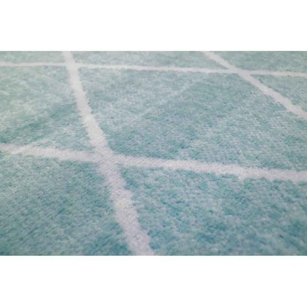 Overlap Diamond Rug - Duck Egg, Polypropylene