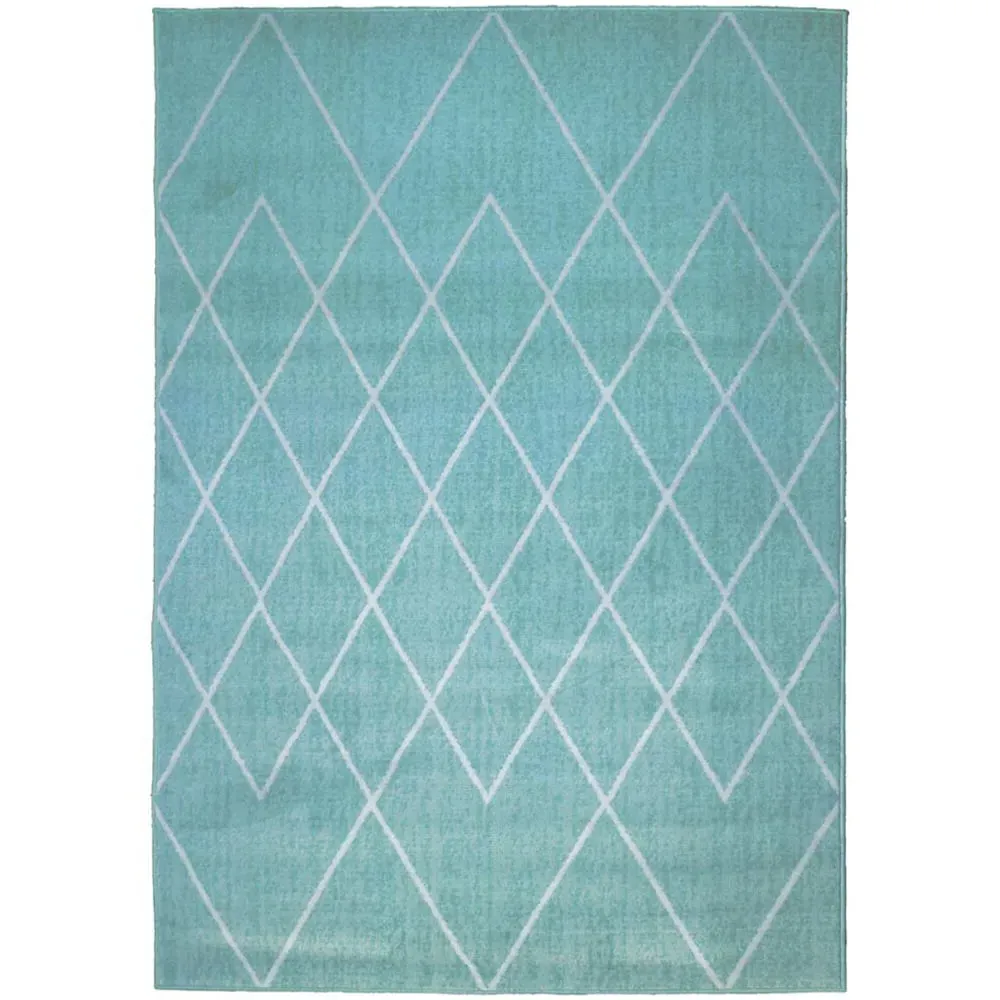 Overlap Diamond Rug - Duck Egg, Polypropylene