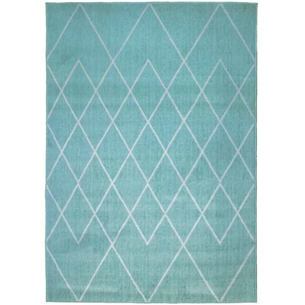 Overlap Diamond Rug - Duck Egg, Polypropylene image