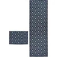 Relay Geometric Mat and Runner Set - Navy