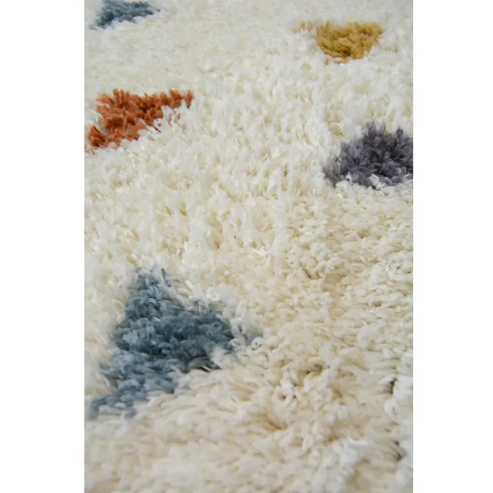 Round Shaggy Rug 100cm - Multi, Polyester