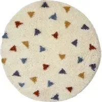 Round Shaggy Rug 100cm - Multi, Polyester
