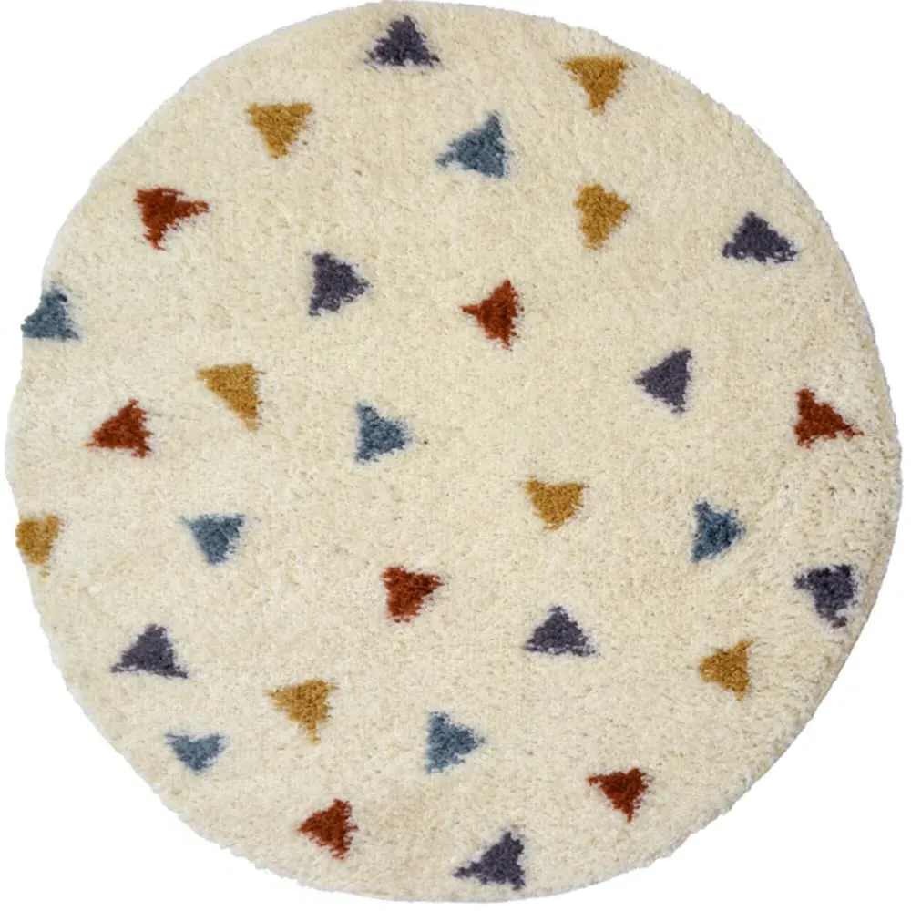 Round Shaggy Rug 100cm - Multi, Polyester image