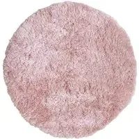 Round Shaggy Rug - Pink, Polyester