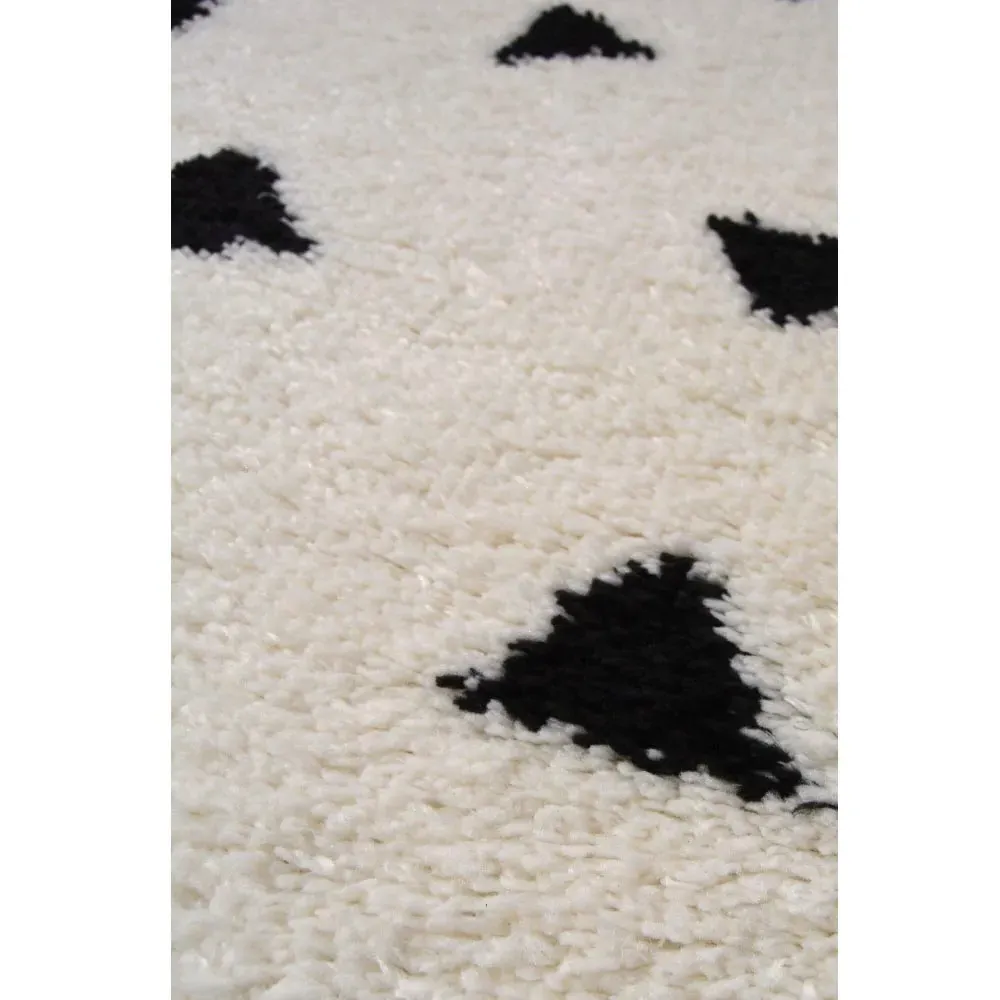Round Snug Triangles Shaggy Rug - Multi, Polyester