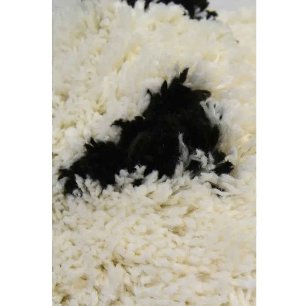 Round Snug Triangles Shaggy Rug - Multi, Polyester