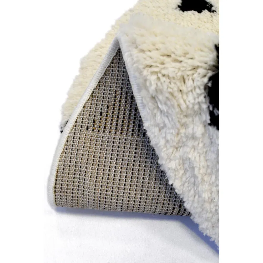 Round Snug Triangles Shaggy Rug - Multi, Polyester