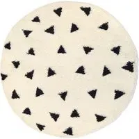 Round Snug Triangles Shaggy Rug - Multi, Polyester