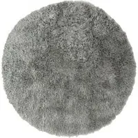 Round Soft Washable Rug 100cm - Grey, Polyester