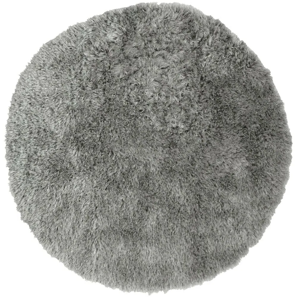 Round Soft Washable Rug 100cm - Grey, Polyester